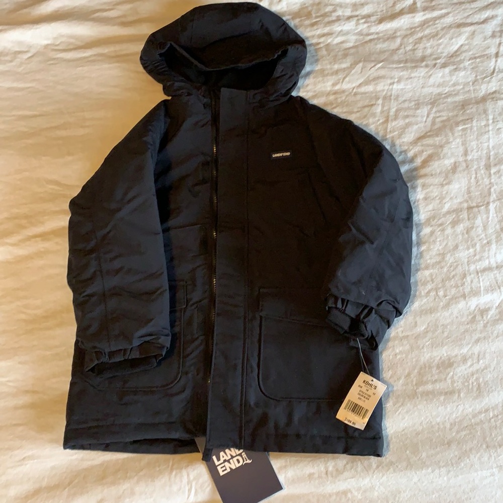 NWT black Lands’ End squall jacket size 7